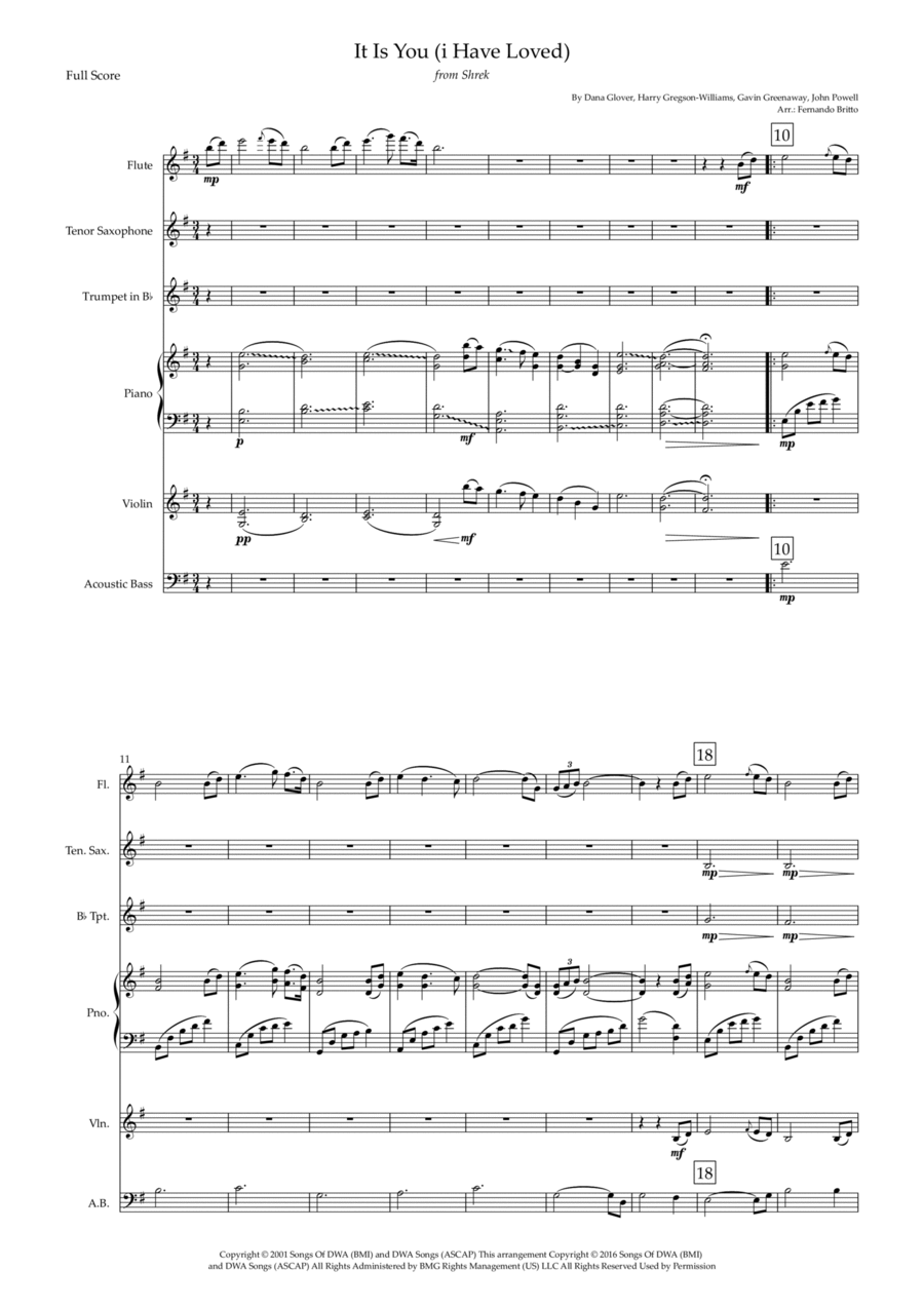 It Is You (i Have Loved) Small Ensemble scores gallery preview page 1