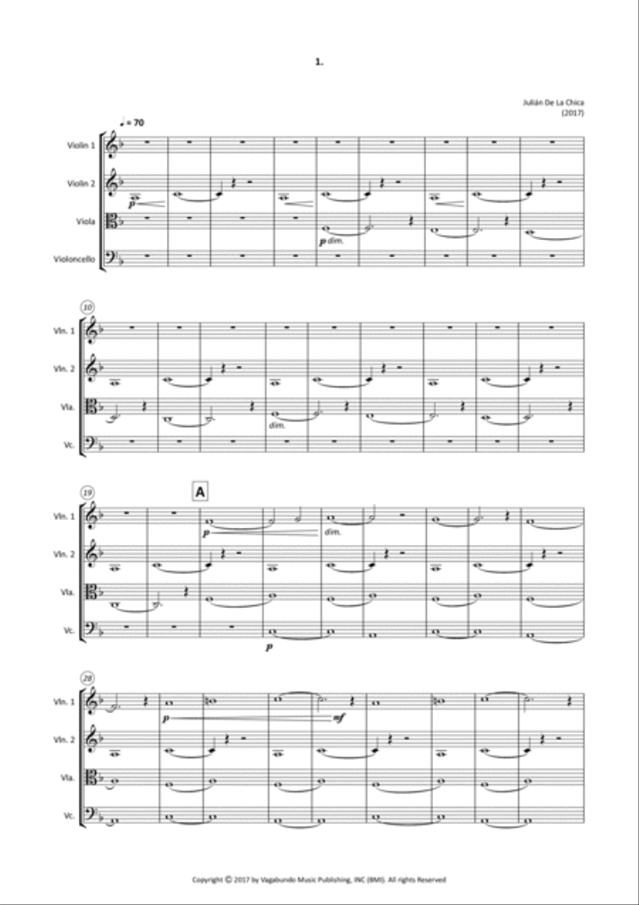 De La Chica: String Quartet Op. 7, No. 2 - Score Only String Quartet scores gallery preview page 4