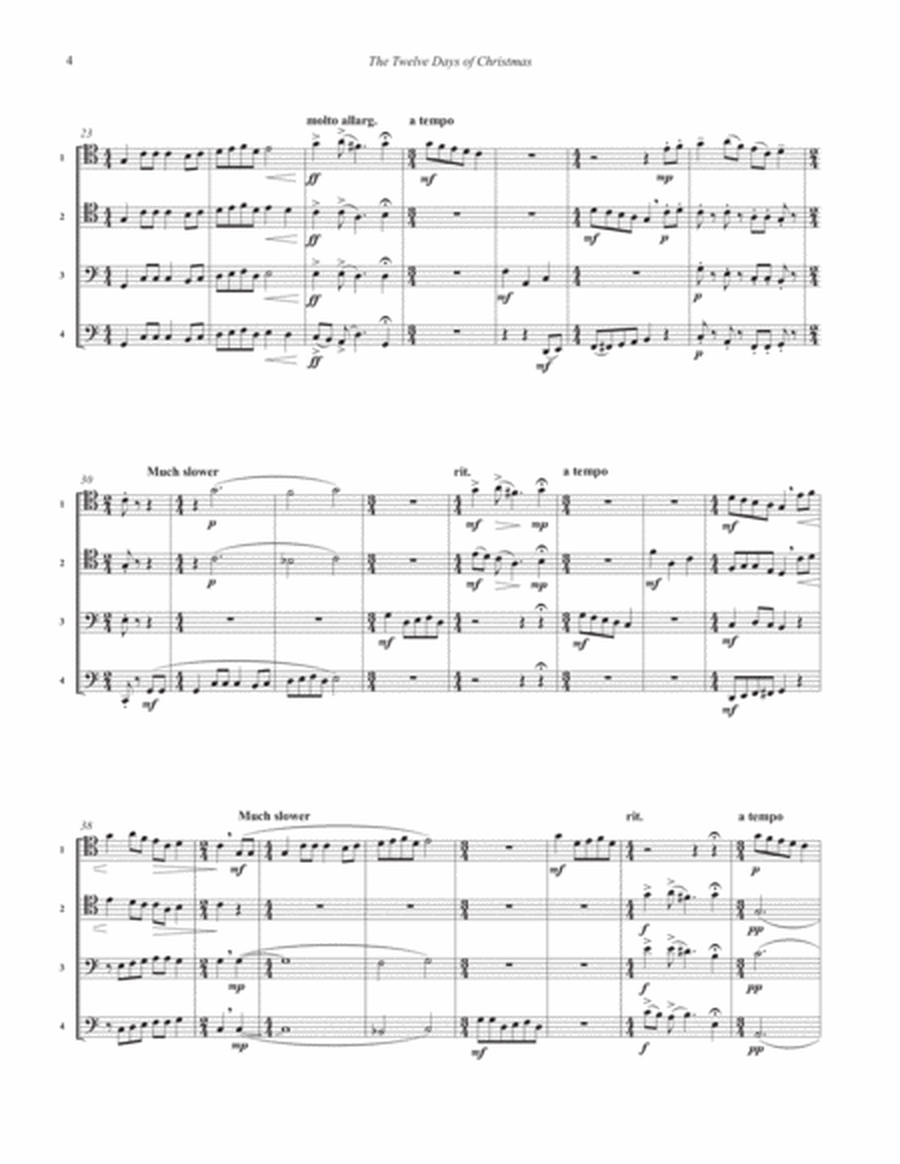 The Twelve Days of Christmas for Trombone Quartet