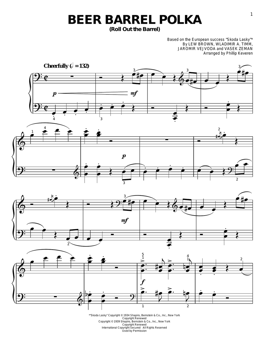 Beer Barrel Polka Roll Out The Barrel Classical version arr