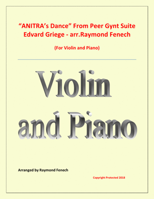 Book cover for Anitra's Dance - From Peer Gynt (Violin and Piano)