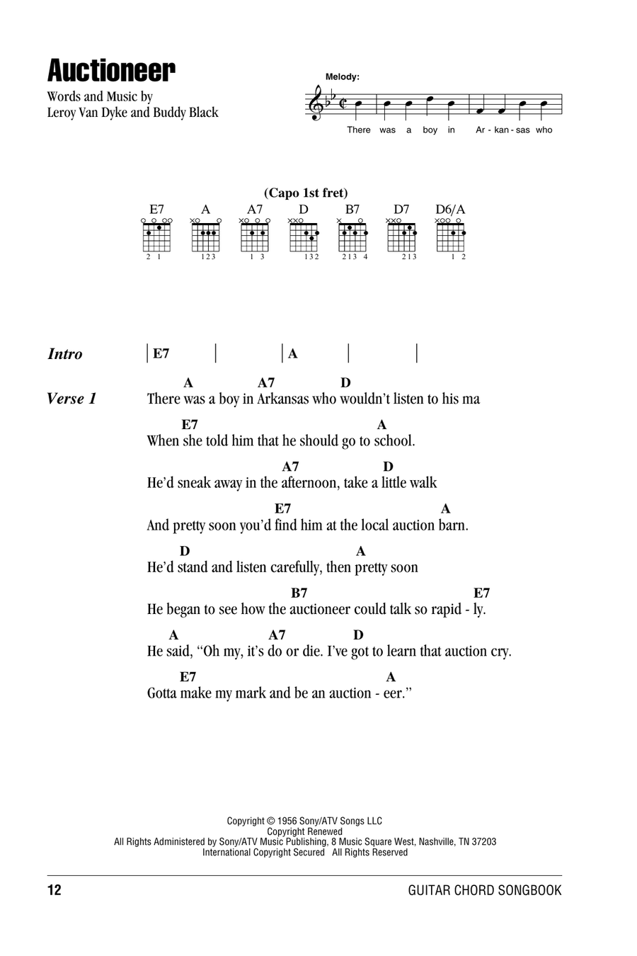 Auctioneer Auctioneer Acoustic Guitar scores gallery preview page 1