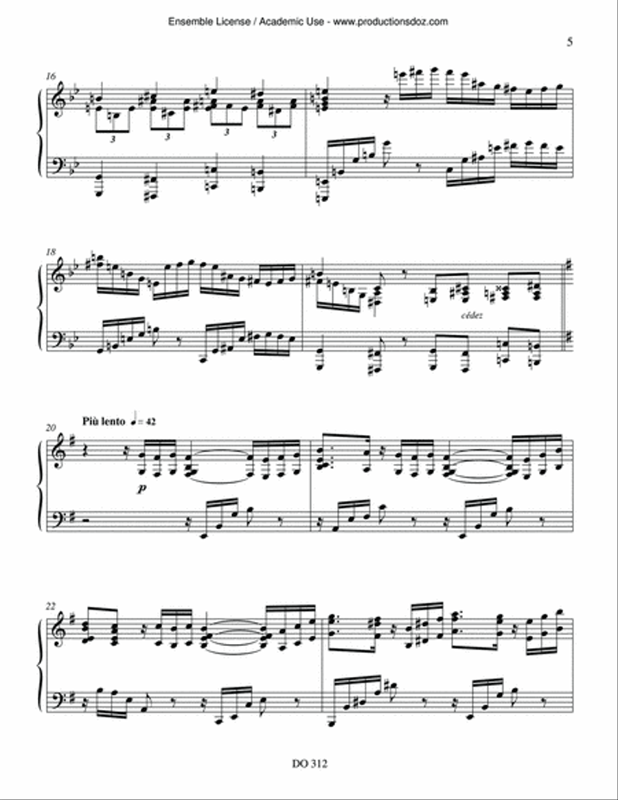 Complainte de l'homme venu d'ailleurs Piano Solo scores gallery preview page 4