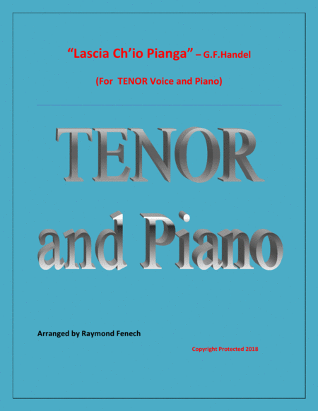 Lascia Ch'io Pianga - From Opera 'Rinaldo' - G.F. Handel ( Tenor Voice and Piano) image number null