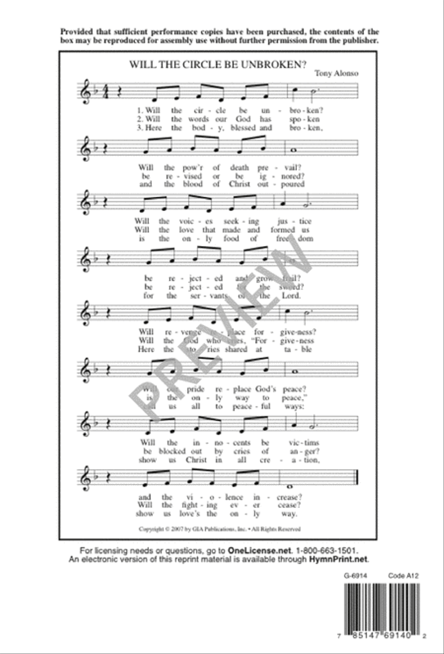 Will the Circle Be Unbroken? 2-Part scores gallery preview page 12