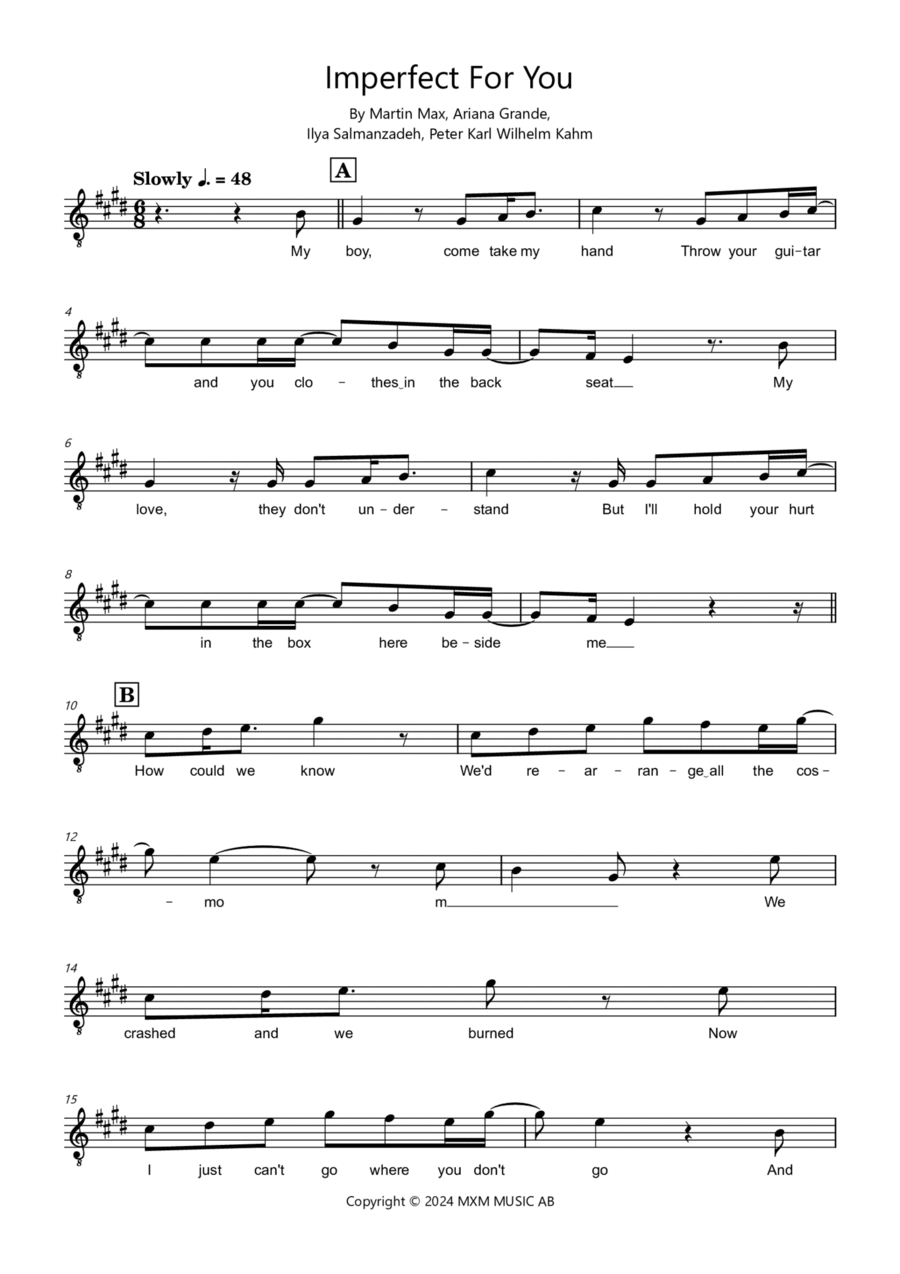 Imperfect For You Piano scores gallery preview page 1