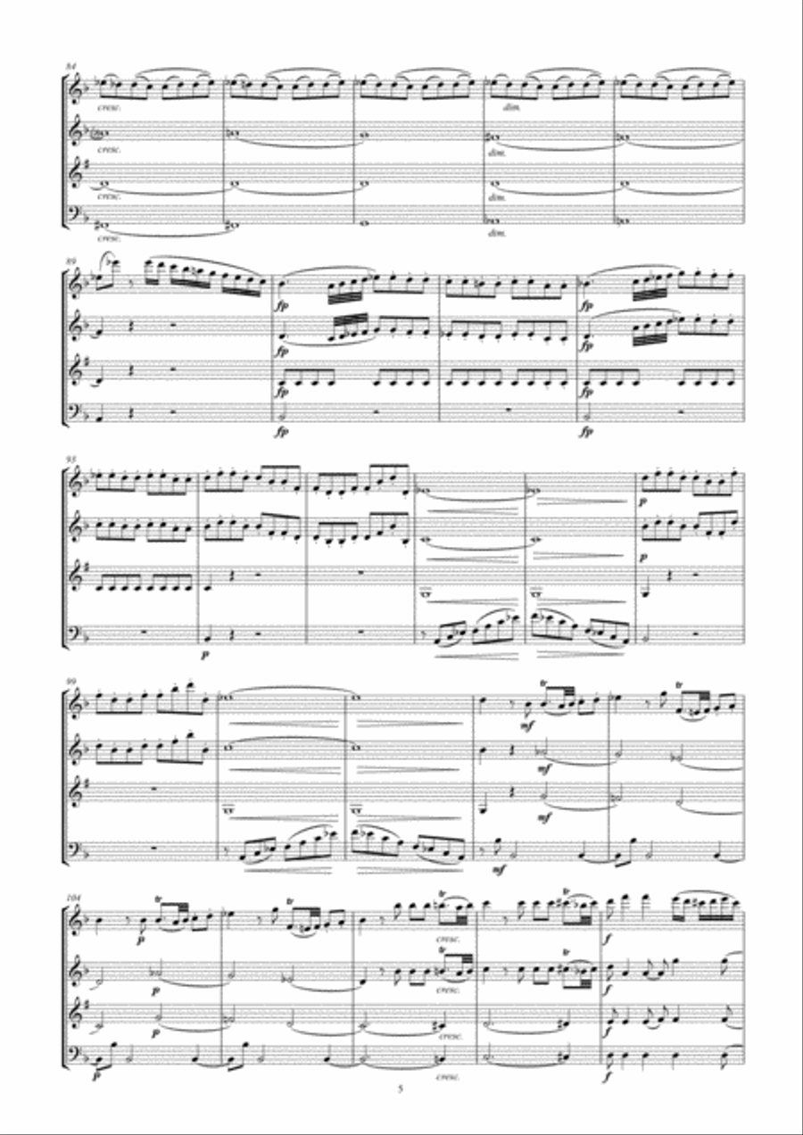 Dittersdorf Quartet No. 5 arr. Woodwind Quartet Woodwind Quartet scores gallery preview page 5