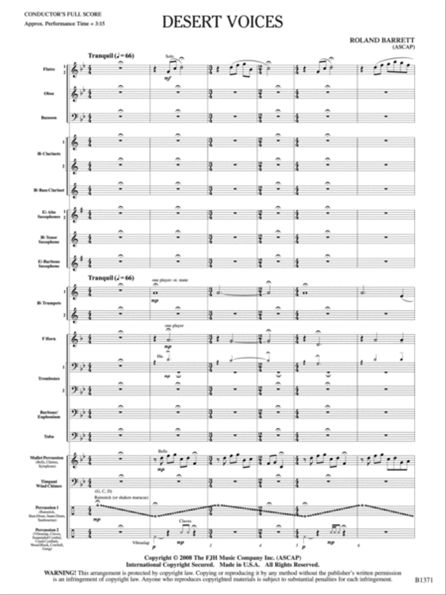 Desert Voices: Score Concert Band scores gallery preview page 3