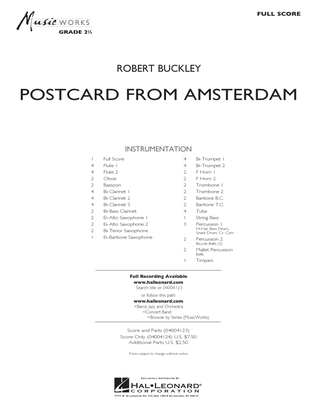 Book cover for Postcard from Amsterdam - Full Score