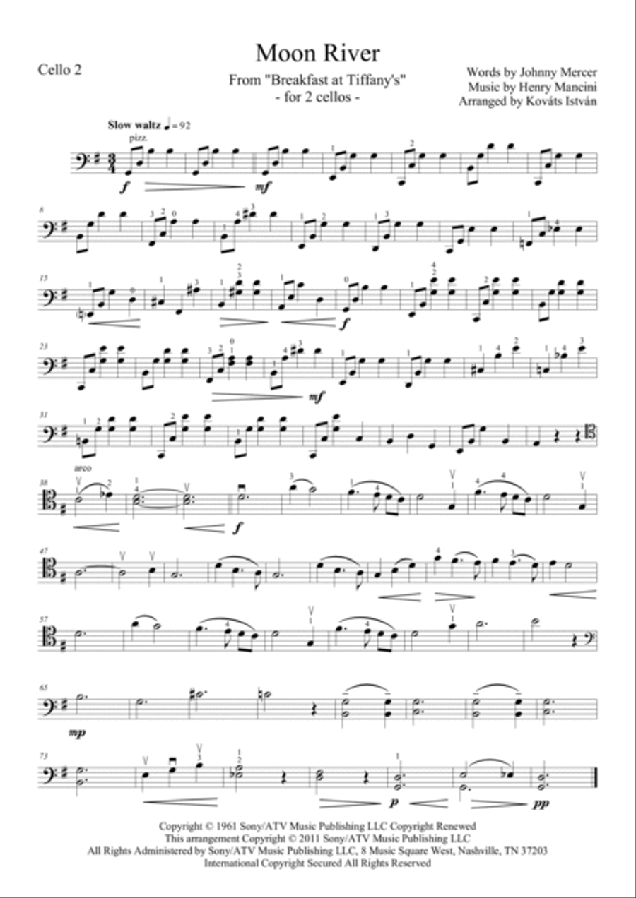 Moon River String Duet scores gallery preview page 2