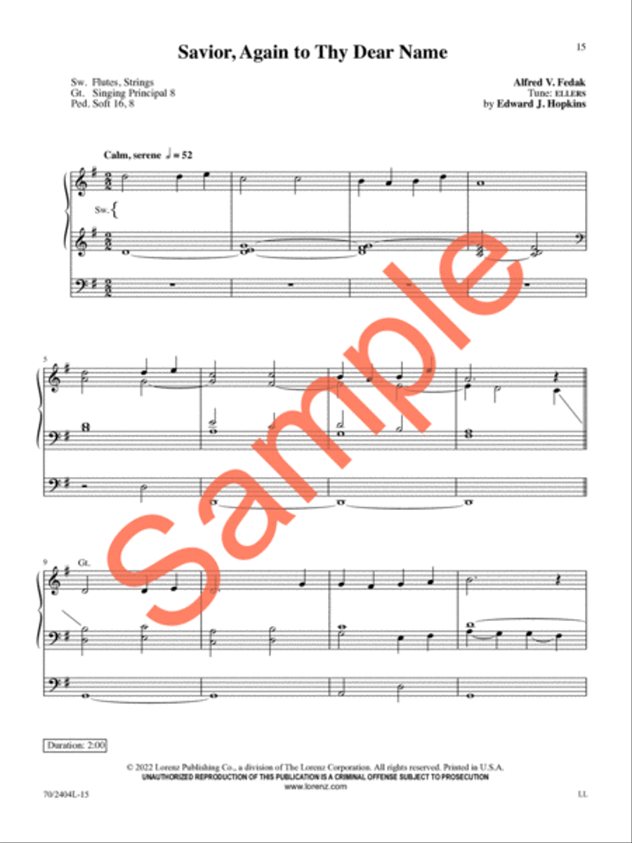 Fast Falls the Eventide Organ Solo scores gallery preview page 12