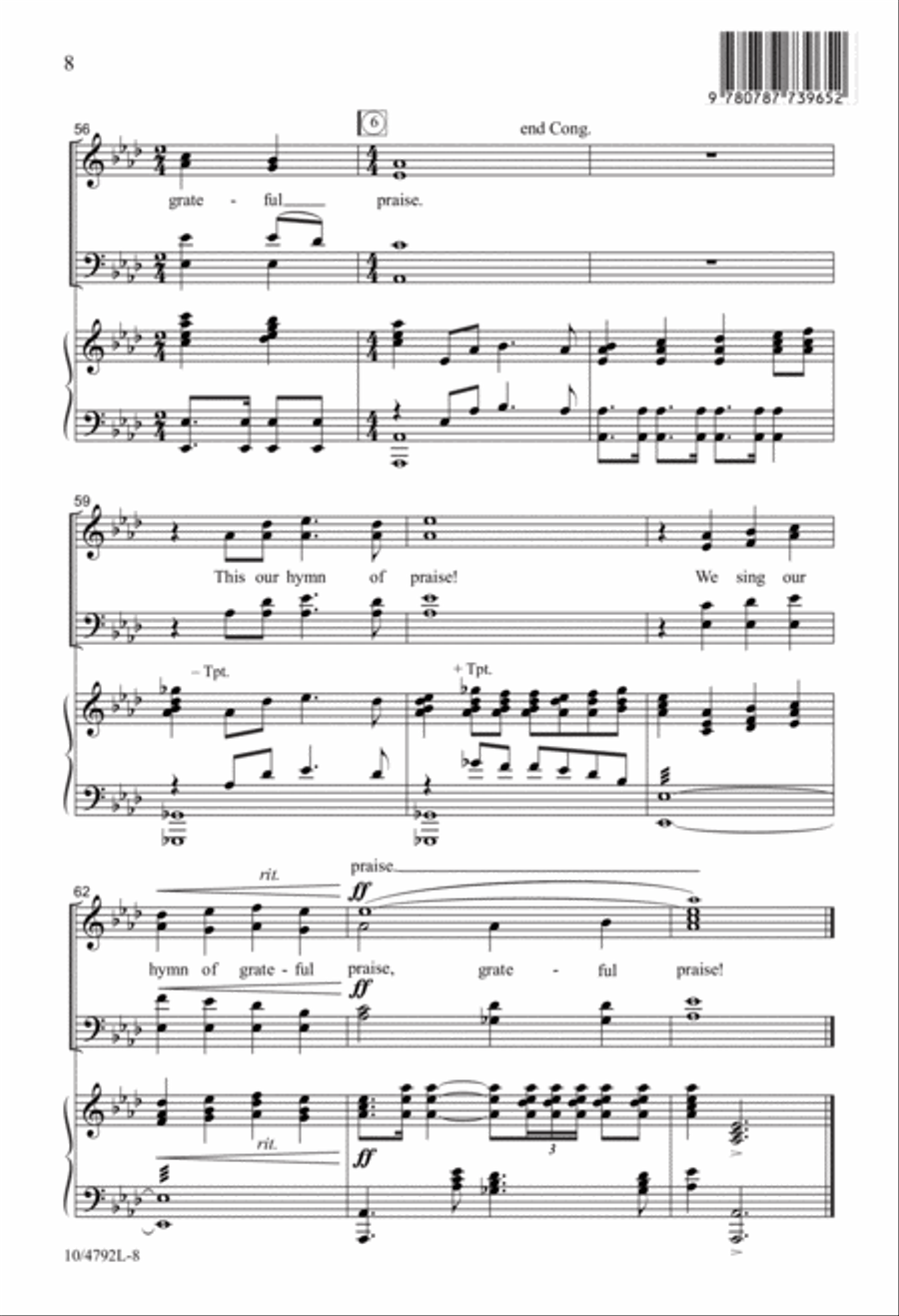 For the Beauty of the Earth 4-Part scores gallery preview page 8