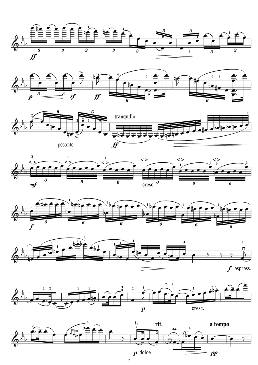 Violin Concerto No.1 In G Minor (2nd Movement) Violin Solo scores gallery preview page 2