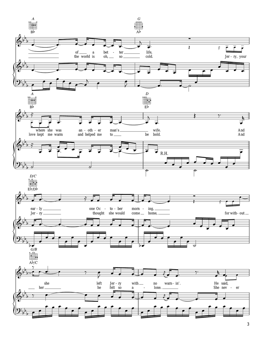 Jerry Piano, Vocal, Guitar scores gallery preview page 3