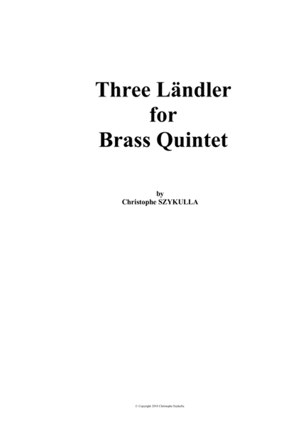 Three Ländler for Brass Quintet image number null