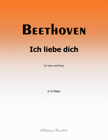 Ich liebe dich, by Beethoven, in G Major
