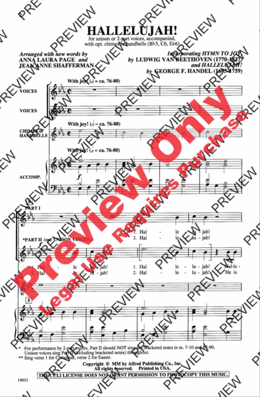 Hallelujah! Hallelujah! Unison Choir scores gallery preview page 2