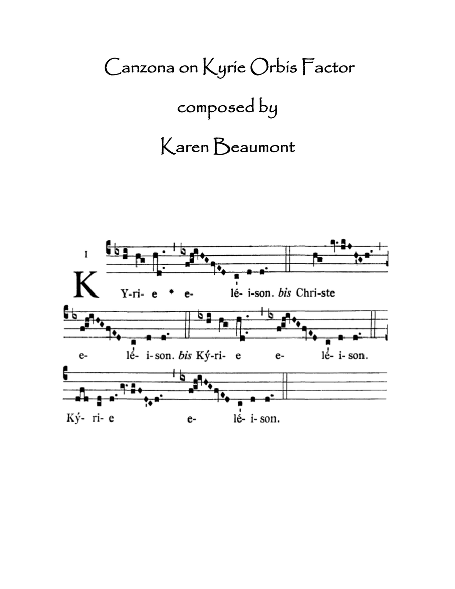 Canzona on Kyrie Orbis Factor Organ Solo scores gallery preview page 1