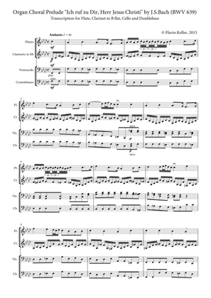 Organ chorale prelude "Ich ruf zu Dir", Transcription for chamber instruments