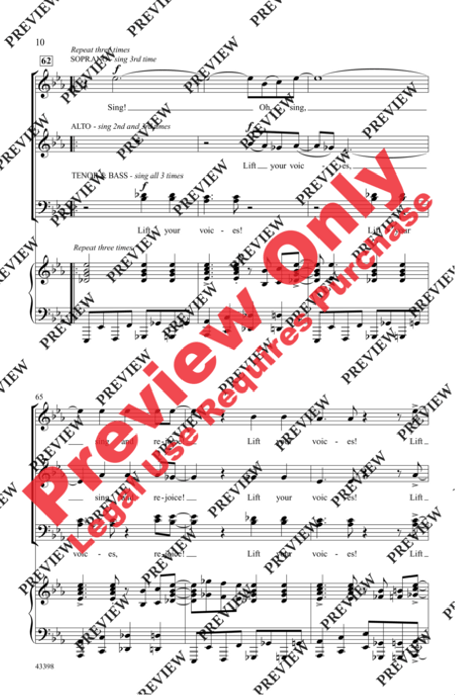 Lift Up Your Voice! Lift Up Your Voice! 4-Part scores gallery preview page 9