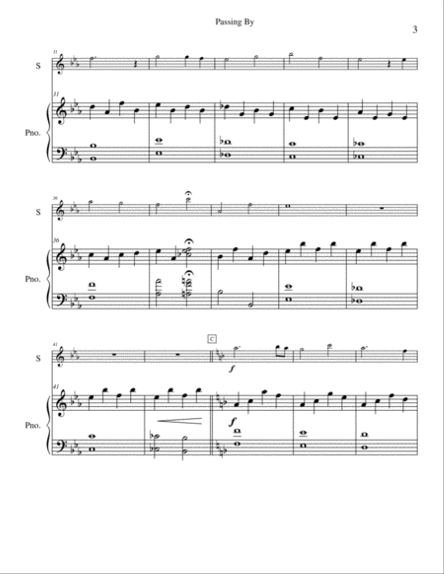 Passing By Flute Solo scores gallery preview page 3