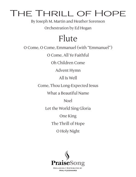 The Thrill of Hope (A New Service of Lessons and Carols) - Flute