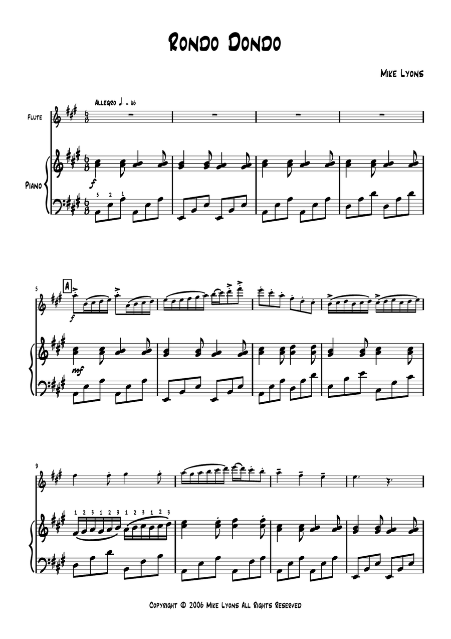 Rondo Dondo (Fl. and Piano) Flute Solo scores gallery preview page 3