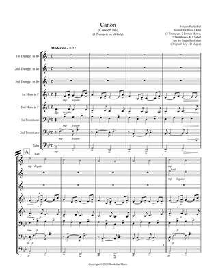 Canon (Pachelbel) (Bb) (Brass Octet - 3 Trp, 2 Hrn, 2 Trb, 1 Tuba) (3 Trp lead)