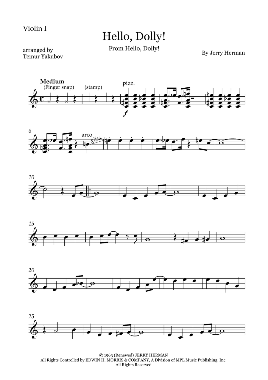 Hello, Dolly! String Quartet scores gallery preview page 6