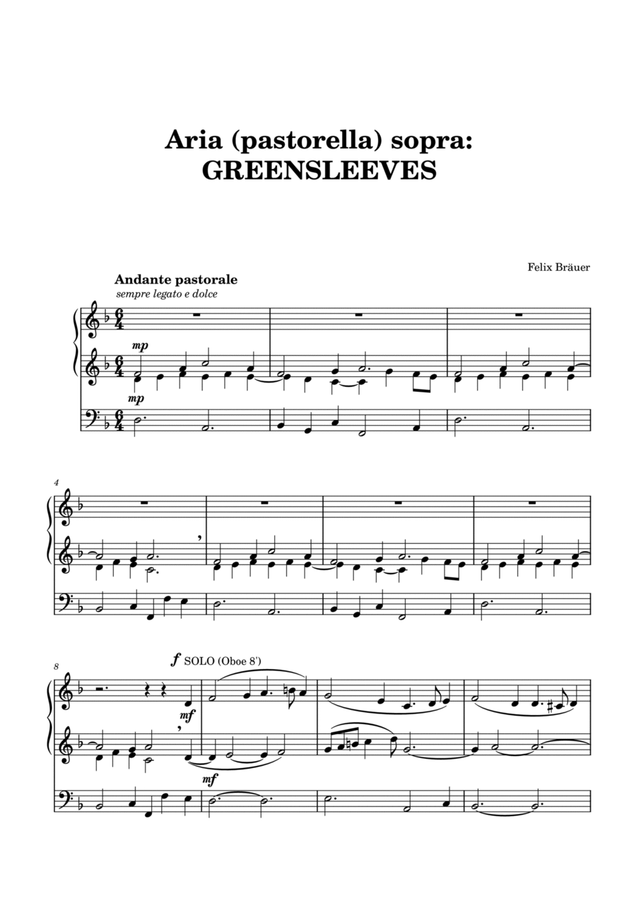 Book cover for Aria (pastorella) sopra: GREENSLEEVES
