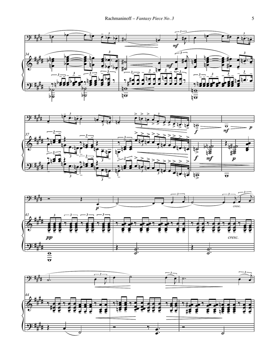 Fantasy Piece Op. 3, No. 3 for solo Tuba or Bass Trombone and Piano Fantasy Piece Op. 3, No. 3 for solo Tuba or Bass Trombone and Piano Bass Trombone scores gallery preview page 5