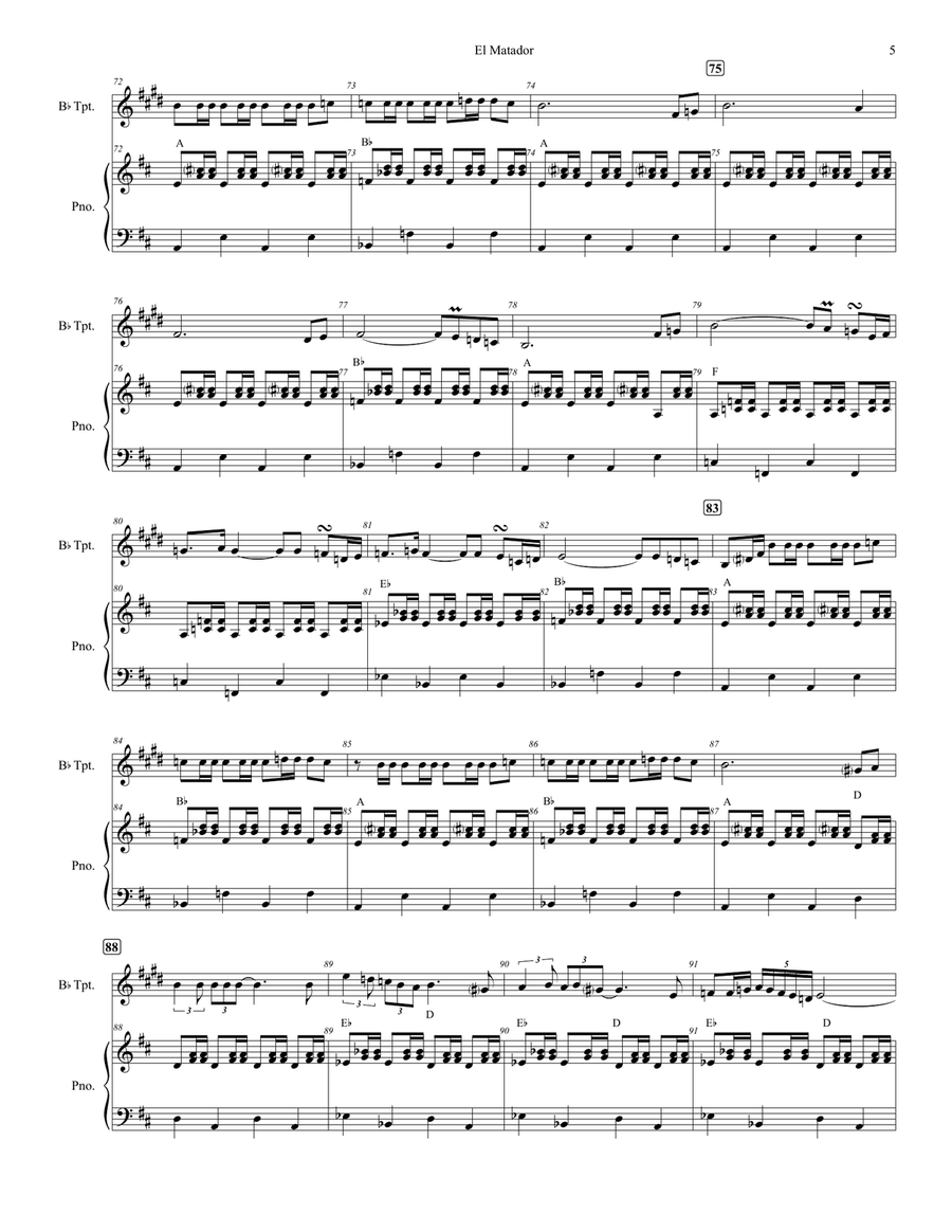 El Matador El Matador Trumpet Solo scores gallery preview page 5