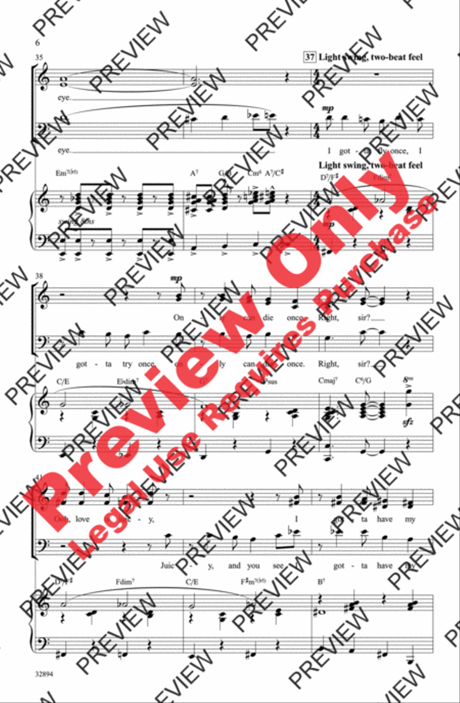 Don't Rain on My Parade 3-Part scores gallery preview page 6