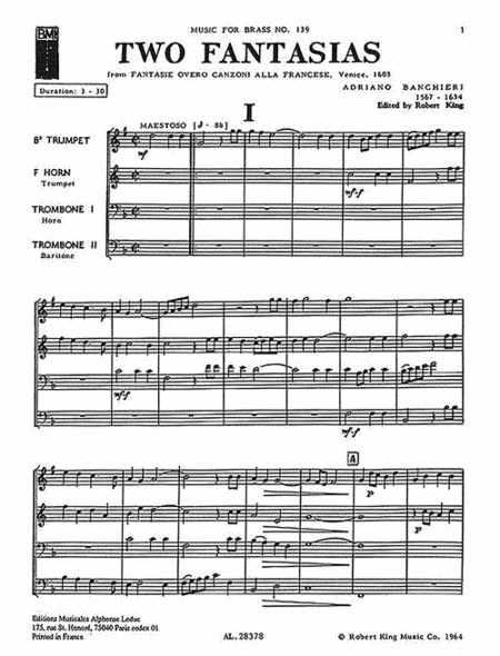 2 Fantasias (quartet-brass)