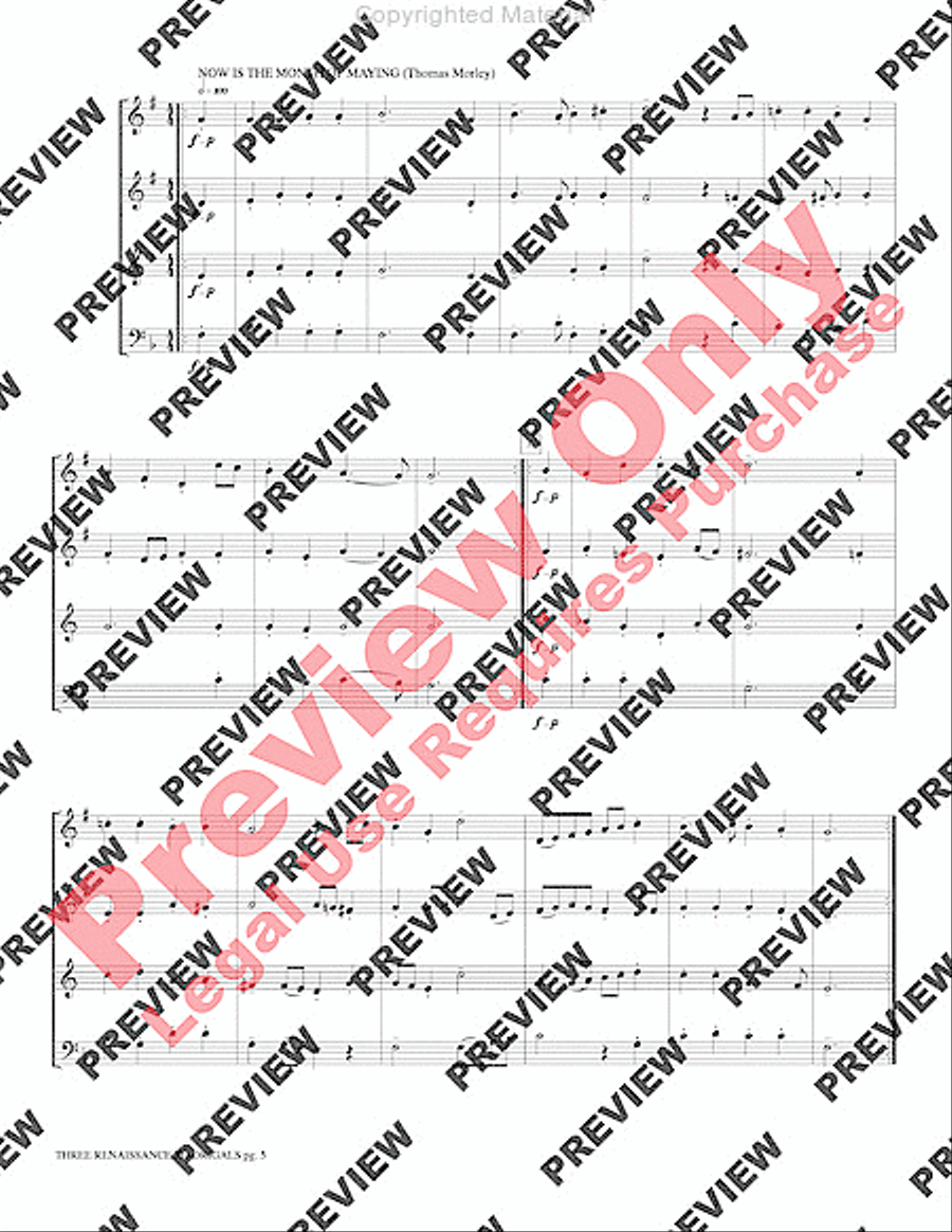 Three Renaissance Madrigals Brass Quartet scores gallery preview page 7