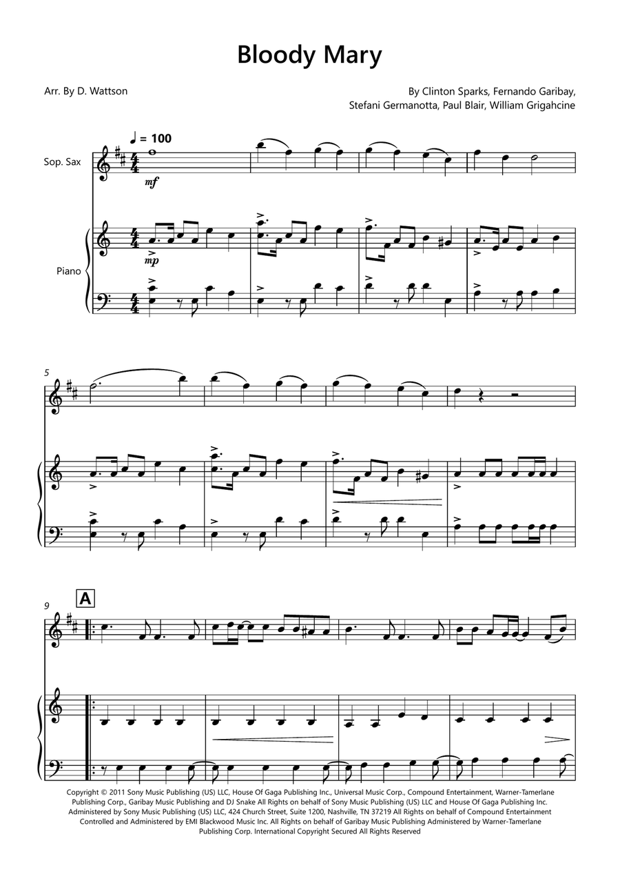Bloody Mary Chamber Music scores gallery preview page 1