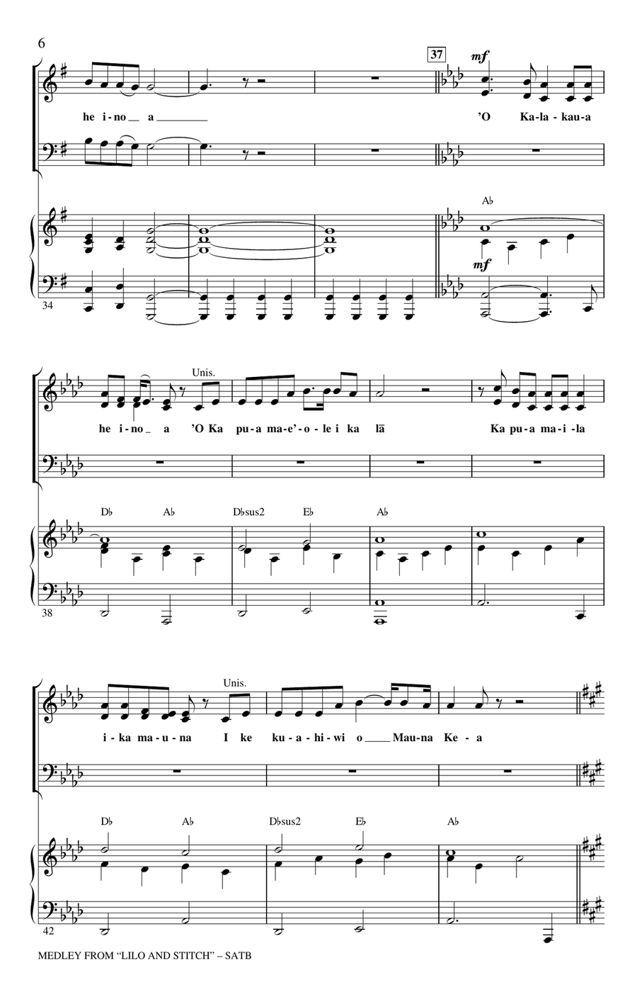Lilo And Stitch (Medley) 4-Part scores gallery preview page 4