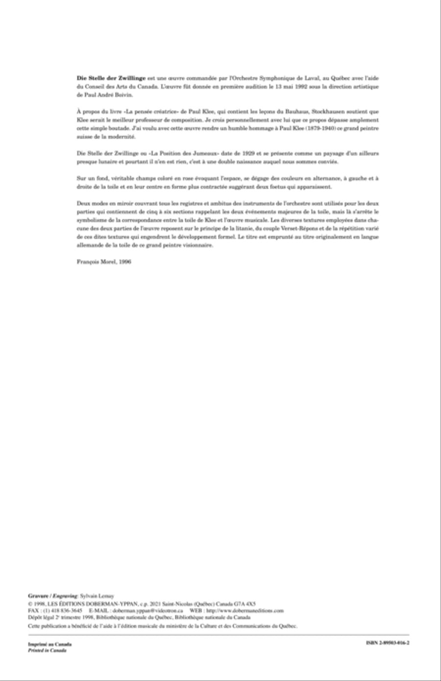 Die Stelle der Zwillinge Orchestra scores gallery preview page 2