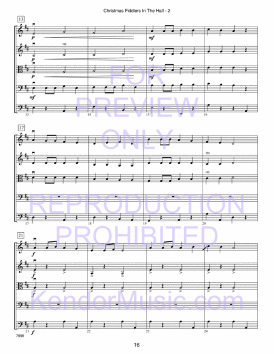 Kendor Concert Favorites, Volume 2 - 3rd Violin (Viola T.C.) Viola scores gallery preview page 21