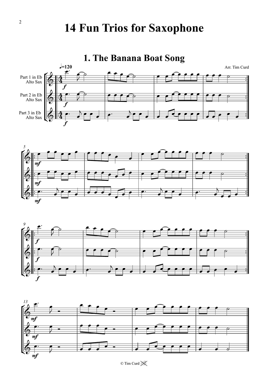 14 Fun Trios For Saxophone Woodwind Trio scores gallery preview page 2