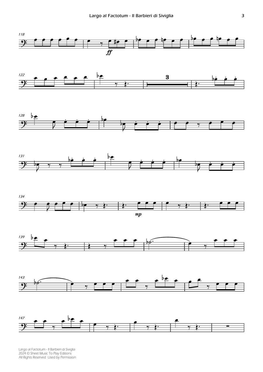 Largo al Factotum - Cello and Piano (Individual Parts) Piano scores gallery preview page 3