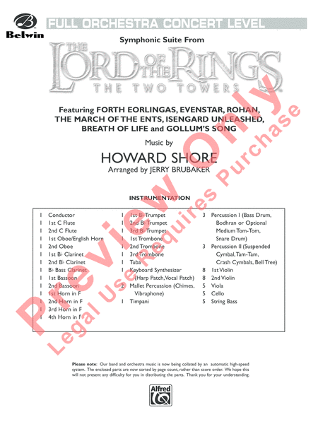 The Lord of the Rings: The Two Towers, Symphonic Suite from image number null