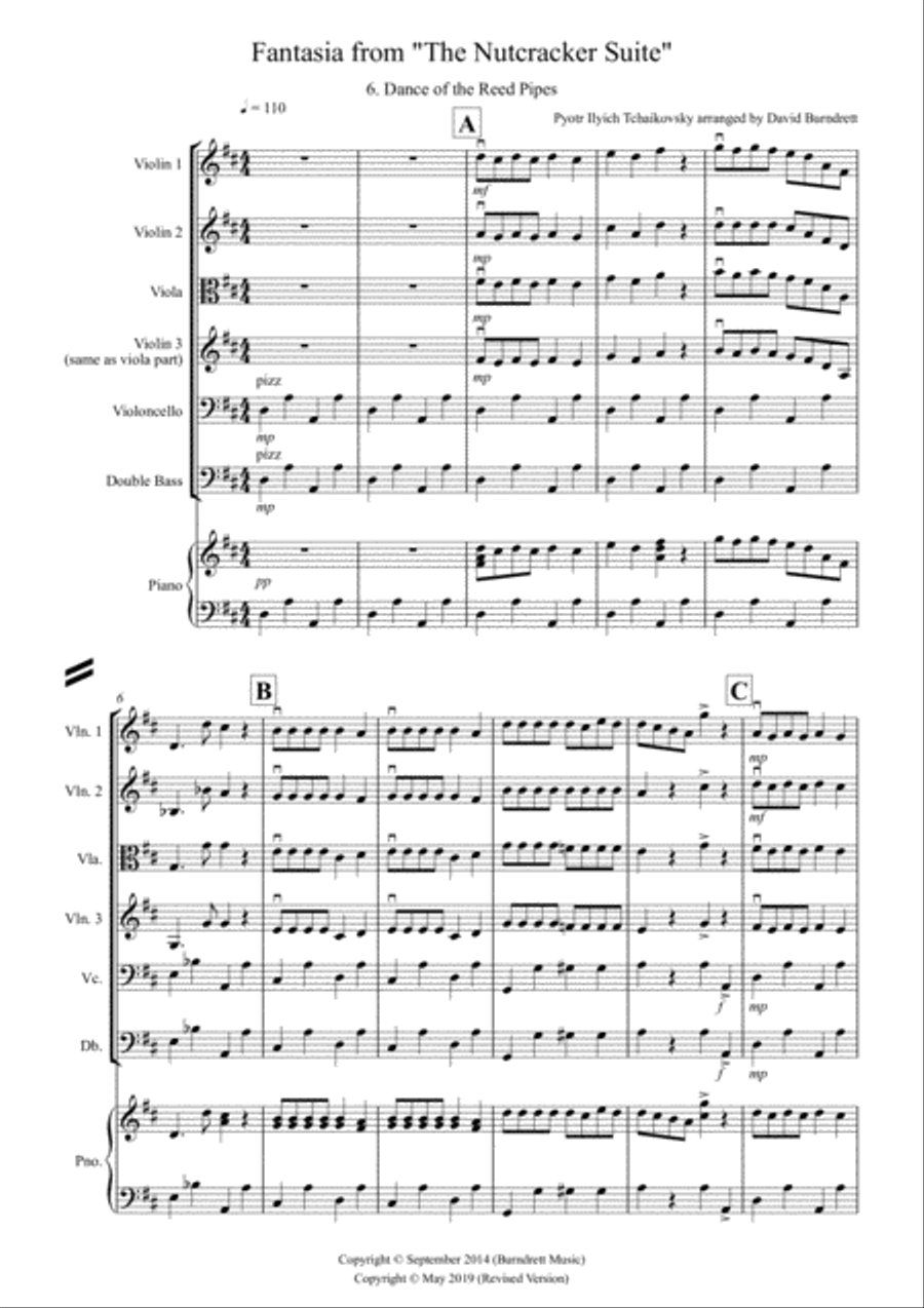 Dance of the Reed Pipes (Fantasia from Nutcracker) for String Orchestra String Orchestra scores gallery preview page 1