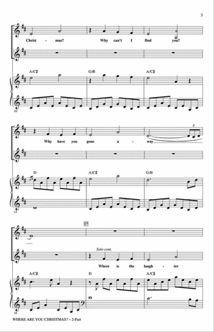 Where Are You Christmas? 2-Part scores gallery preview page 3