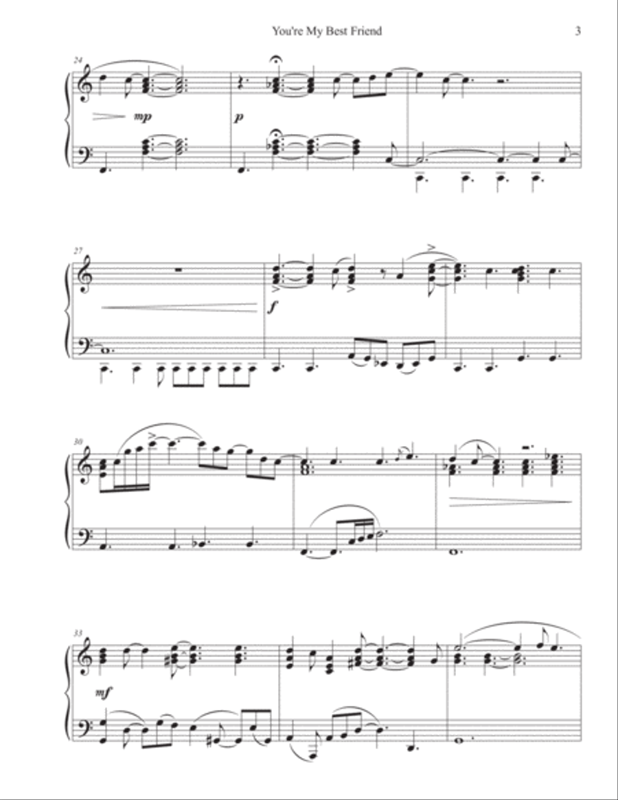 You're My Best Friend Piano Solo scores gallery preview page 3