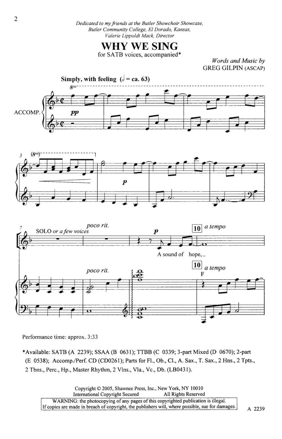 Why We Sing 4-Part scores gallery preview page 1