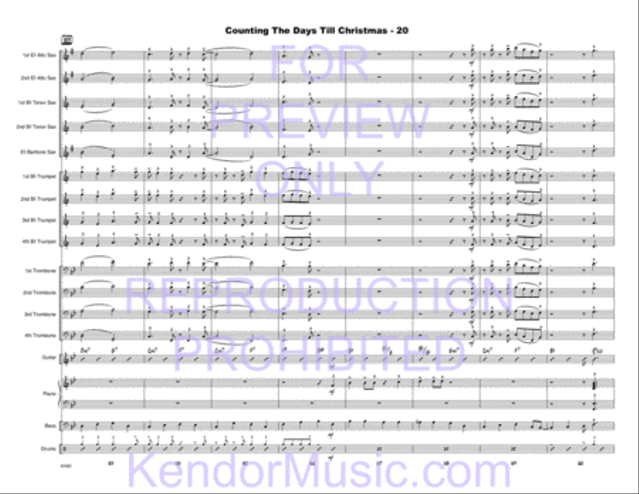 Counting The Days Till Christmas (Full Score) Jazz Ensemble scores gallery preview page 21