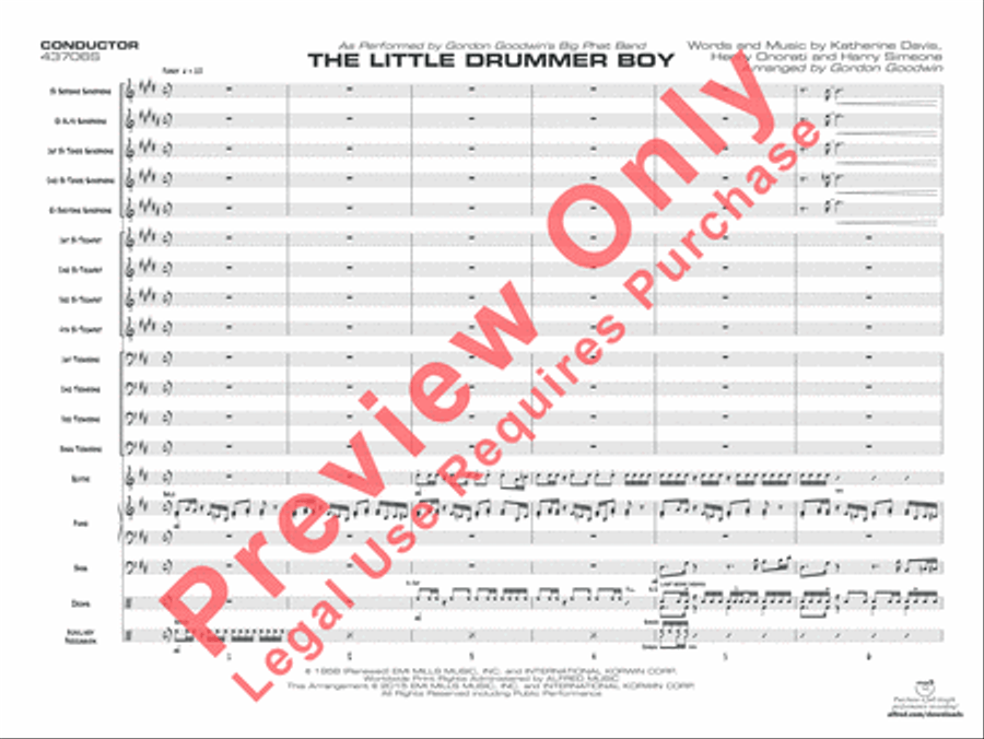 The Little Drummer Boy Jazz Ensemble scores gallery preview page 2