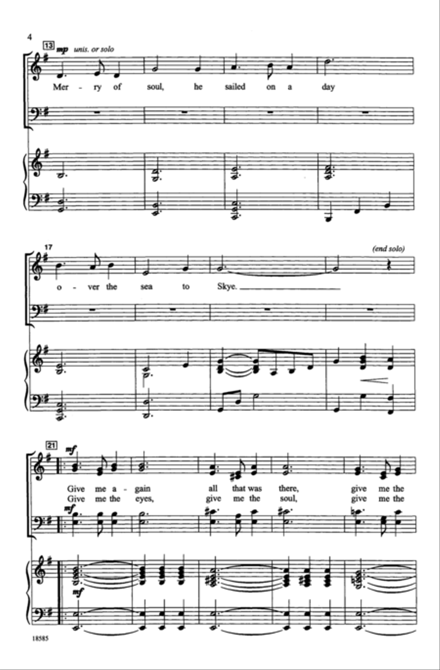 Skye Boat Song 4-Part scores gallery preview page 3