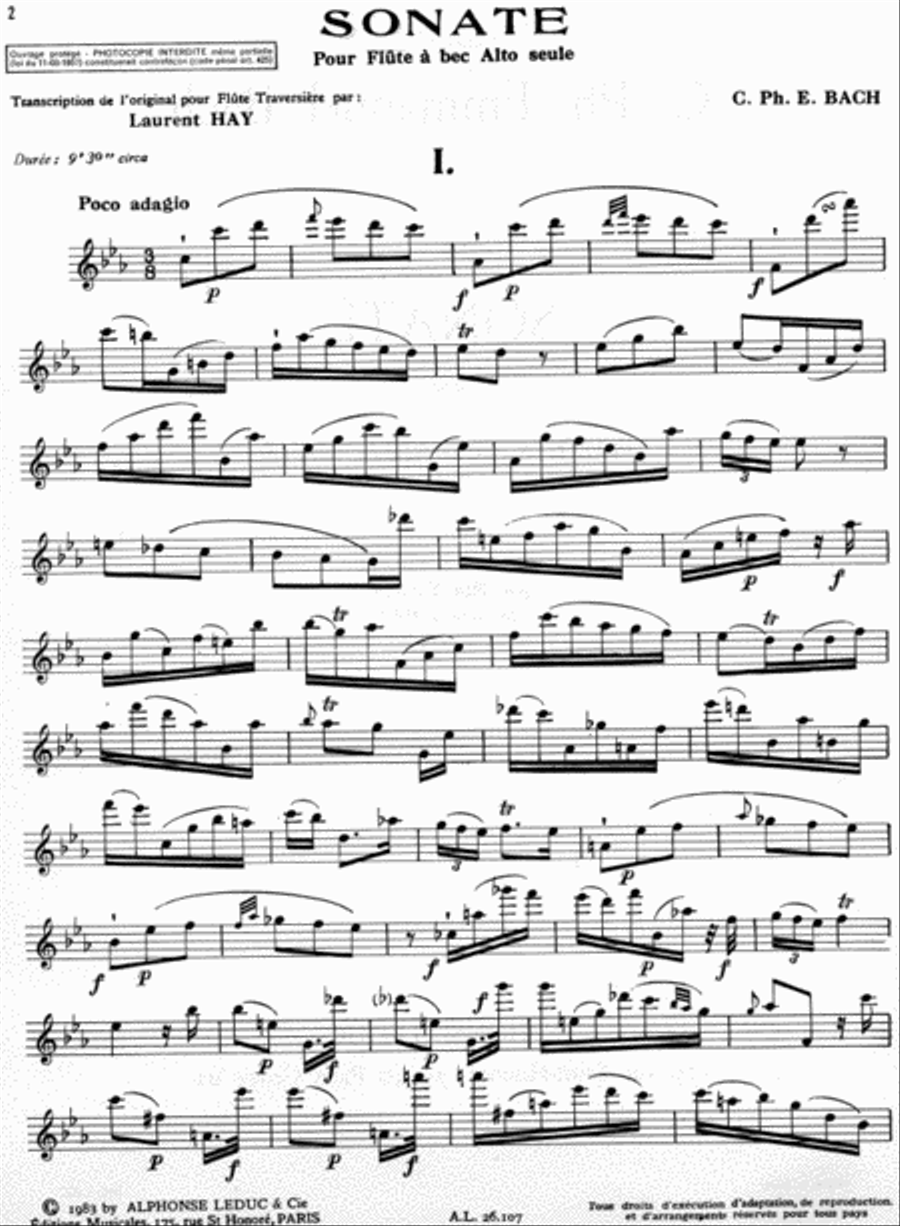 Sonata For Treble Recorder Alto Recorder scores gallery preview page 2